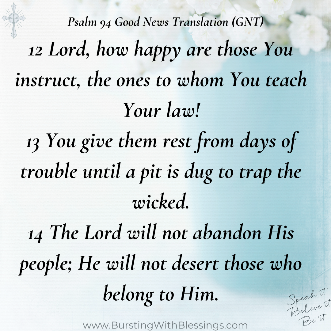 How To Live A Blessed Life Devotional Psalm 94 12 14